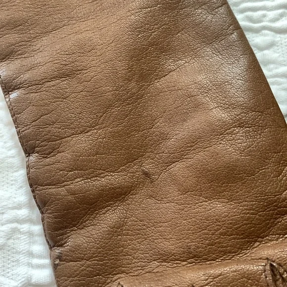 VTG KIDD LEATHER GLOVES MADE-ITALY SZ 6 1/2 COCOA BROWN:100%CASHMERE LINED - Picture 2 of 7